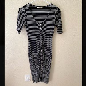 Heart & Hips Stripped Ribbed Midi Dress